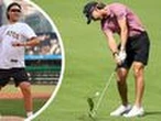 Perth golfing star’s surprise appearance on baseball field