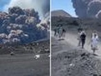Tourists rush to escape massive Italy volcano eruption