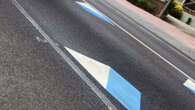 These markings may look like an art installation, but they’re for road safety