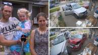 Terrifying moment driver ploughs into car with dad and daughter inside