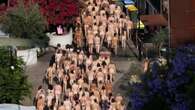 Shock as thousands strip naked in major city