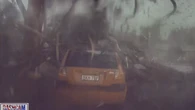 Lucky driver avoids lightning strike that takes out a Hyundai Getz