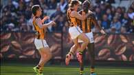 Red-hot Hawks smash Carlton, surge into AFL's top eight