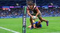 Young bags hat-trick as Roosters belt Eels in the wet