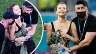 Pitch invader in skimpy outfit halts Euros