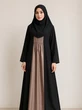 7 Model Dress Panjang Longgar Kombinasi Satin Muslim, Tetap Syar’i dan Fashionable
