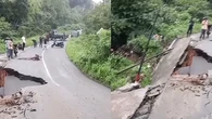 Jalan Penghubung Liwa-Ranau di Lampung Barat Amblas, Arus Lalu Lintas Ditutup Total