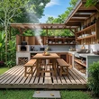 9 Desain Dapur Outdoor Gaya Rustic dari Kayu Lokal yang Hemat Biaya, Tetap Estetik