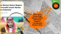 Deretan Hoaks Catut Raja Salman, Simak Faktanya
