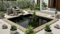 8 Inspirasi Kolam Ikan Mini Berpadu Taman Kering yang Minim Perawatan, Estetik dan Mudah D...