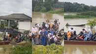 Viral Video Siswa di Lampung Timur Menyeberangi Sungai dengan Perahu untuk Berangkat Sekol...