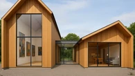 7 Rumah Kayu Modern Minimalis Leter L dengan Atap Asimetris, Bikin Hunian Tampak Tidak Mon...
