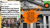 Cek Fakta: Hoaks Artikel Roy Suryo Sebut Polri Bukan Lagi Aparat Negara Tapi Bodyguard Jok...