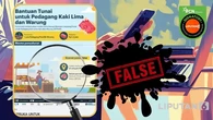Cek Fakta: Tidak Benar Ini Link Pendaftaran Bantuan Tunai untuk Pedagang Kaki Lima dan War...