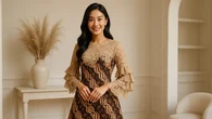 15 Model Dress Batik Kombinasi Brokat Lengan Panjang, Anggun dan Modern untuk Berbagai Aca...