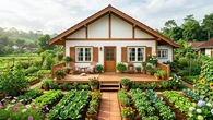 7 Inspirasi Rumah Desa dengan Kebun Sayur Mengelilingi Halaman: Harmoni Alam dan Fungsiona...