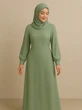 8 Inspirasi Gamis Brokat Islami Warna Sage, dari Simpel hingga Glamour