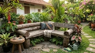 8 Inspirasi Tempat Duduk Taman dari Batang Kelapa Bekas yang Estetik, Bisa Dibuat Sendiri ...
