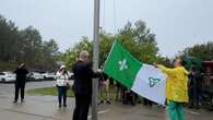 Franco-Ontarian flag raised at the site where it was first unveiled in 1975