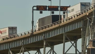 Hours-long delays for commercial truck traffic entering Canada in Windsor, Point Edward