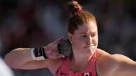 Nova Scotia's Sarah Mitton, a gold-medal favourite, fouls out of women's shot put