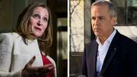 Liberal frontrunners Carney, Freeland differ sharply on dealing with Trump