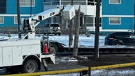 Broken power pole leads to power outage in downtown Iqaluit