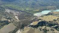 Water begins spilling over landslide damming Chilcotin River