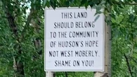 Northeast B.C. leaders condemn 'ignorant' sign opposing First Nation land transfer in Hudson's Hope