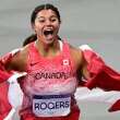 Camryn Rogers gives Canada its 6th gold medal as Andre De Grasse heads back to the track