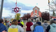 Residents of Tumbler Ridge protest ER closures, deliver petition to MLA