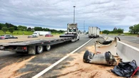 Rollover closes some westbound lanes of Highway 401 Thursday morning