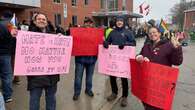 Rally ahead of Catholic school board meeting protests motion to ban Pride flags at schools