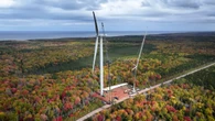 Turbines at Hermanville wind farm on the way to being fully operational