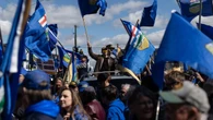 Flags become symbols for two sides in Alberta’s separation debate