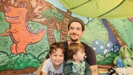 Video of P.E.I. dad painting over his growing son's dinosaur mural goes viral