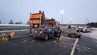 3 injured, 1 critically, after car crashes into MTO truck blocking Highway 401 lane in Scarborough