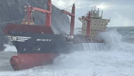 Grounded container ship MSC Baltic III damaged by 'extreme wind' and rough seas