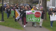 Public sector workers rally in Charlottetown for better support and against privatization