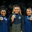 Biles bested by Brazil's Andrade for Olympic gold in floor exercise on final day of artistic gymnastics