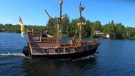 Retired carpenter builds custom pirate ship as pandemic project