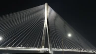 Gordie Howe Bridge lights up the sky as testing begins on esthetic light display
