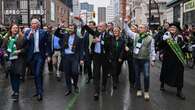 Prime Minister Mark Carney marches in Montreal's St. Patrick's Day parade