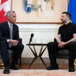 Zelenskyy calls for pressure on Russia during 1st face-to-face meeting with Carney