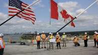 Howe family helps celebrate completion of Gordie Howe bridge deck