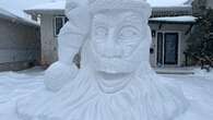 Santa snow sculpture hopes to inspire donations