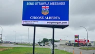 Pro-separation billboard still up after removal deadline from Alberta town passes