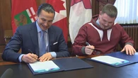 Premiers Kinew, Akeeagok ink deal to build hydro transmission line from Manitoba to Nunavut