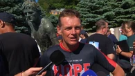 Terry Fox’s brother finishes cross-country bike ride, at same place where Marathon of Hope started