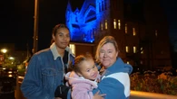 Homes lit blue in tribute to baby boy and his bereaved family